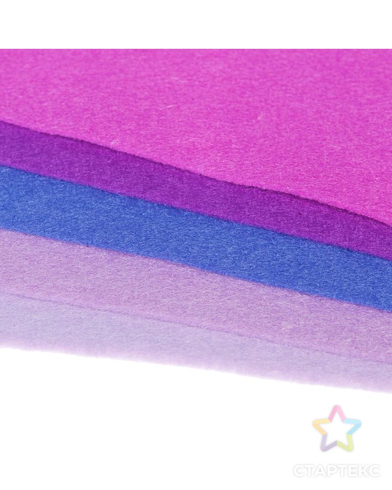 Фетр цветной, набор A4, 2 мм, deVENTE, 5 листов х 5 цветов, «Оттенки фиолетового» арт. СМЛ-205402-1-СМЛ0004382392 3