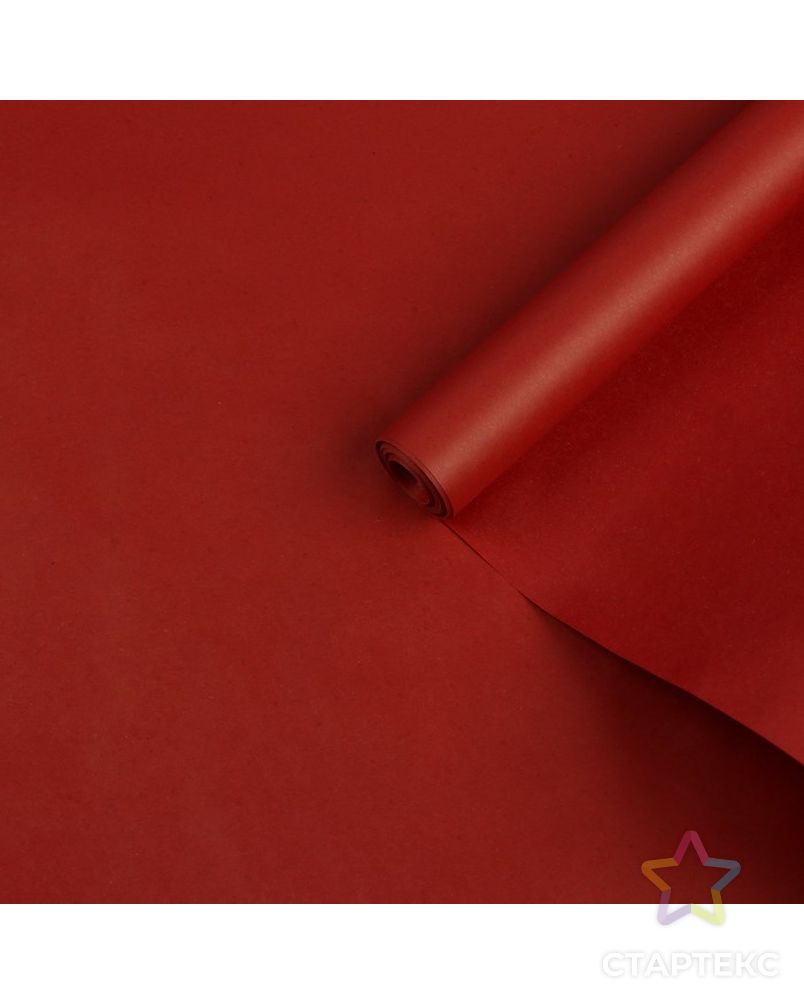 Бумага упаковочная крафт, красная, 0,70 х 10 м, 70 гр/м2 арт. СМЛ-67666-1-СМЛ0004386118 1