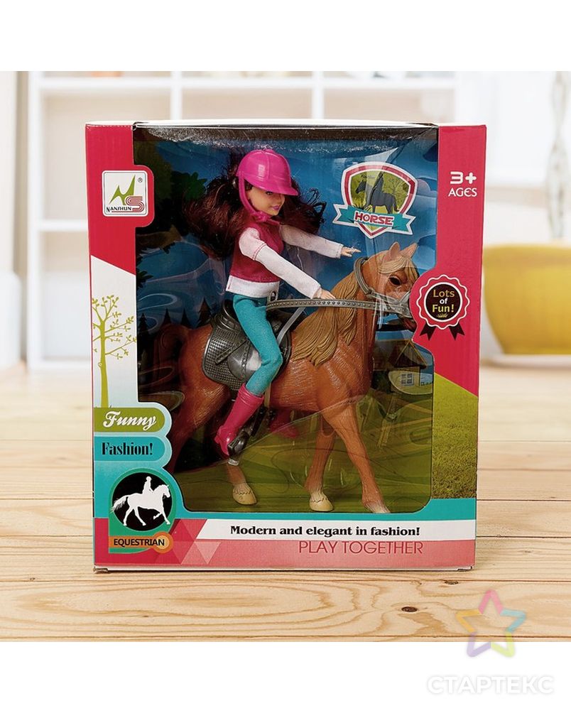 Набор игровой лошадка с куклой шарнирной, с аксессуарами арт. СМЛ-134465-1-СМЛ0004387968 1