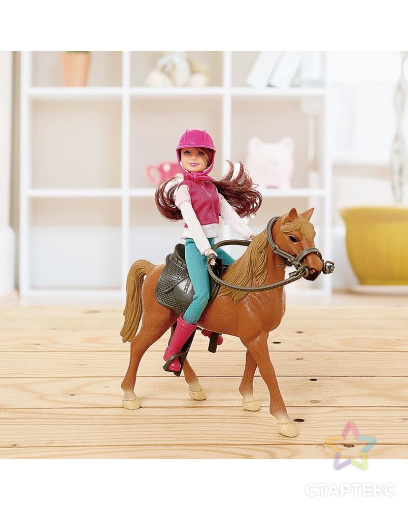 Набор игровой лошадка с куклой шарнирной, с аксессуарами арт. СМЛ-134465-1-СМЛ0004387968 2