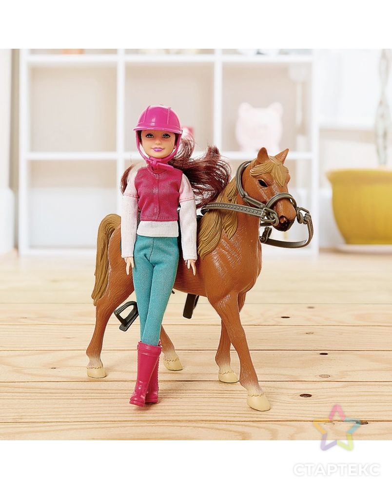 Набор игровой лошадка с куклой шарнирной, с аксессуарами арт. СМЛ-134465-1-СМЛ0004387968 3