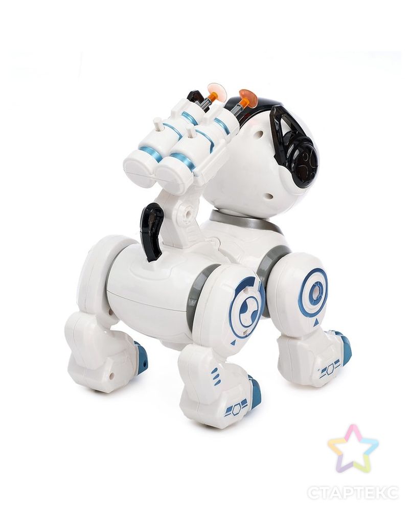 Робот-собака «Рокки», стреляет, световые эффекты, работает от батареек, цвет синий арт. СМЛ-99215-1-СМЛ0004388179 3