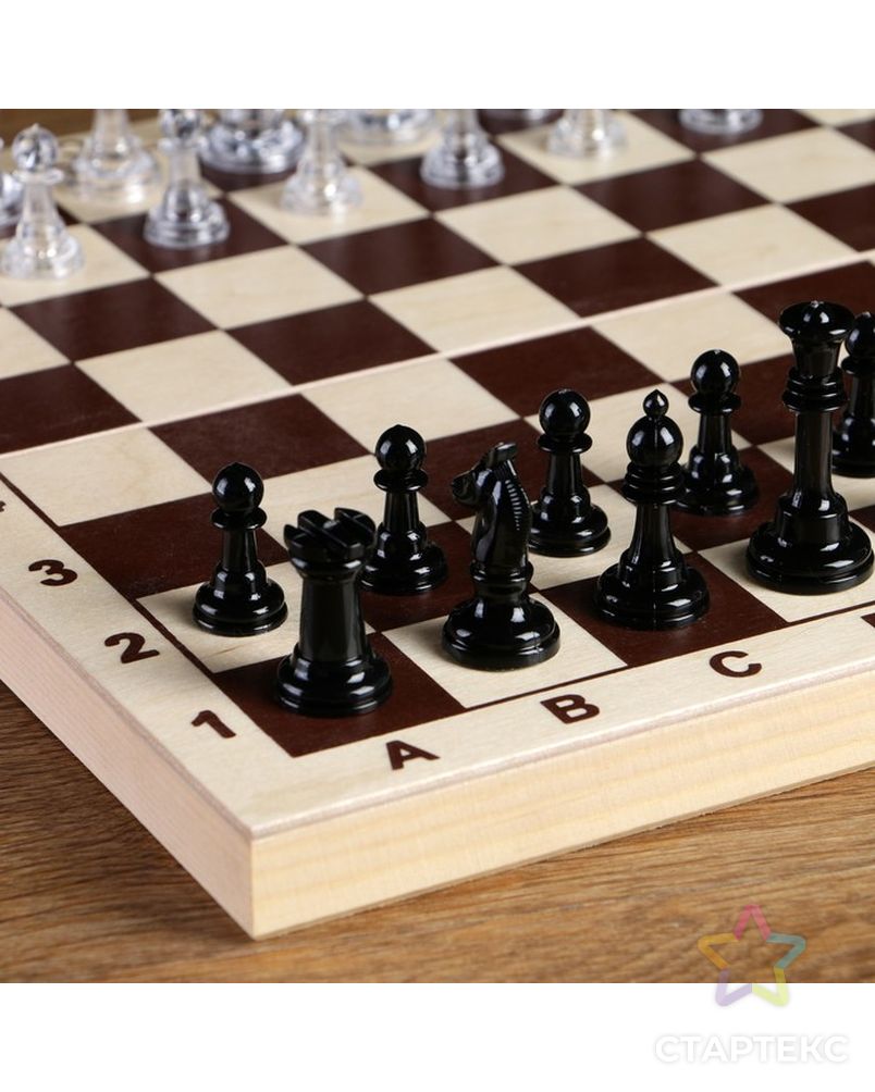 Фигуры шахматные, король h=5.8 см, пешка h=2.8 см арт. СМЛ-70494-1-СМЛ0004388669 2