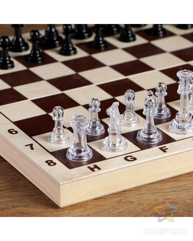Фигуры шахматные, король h=5.8 см, пешка h=2.8 см арт. СМЛ-70494-1-СМЛ0004388669 3