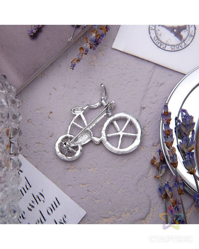 Брошь "Велосипед", цвет радужный в серебре арт. СМЛ-19511-1-СМЛ0439526 2
