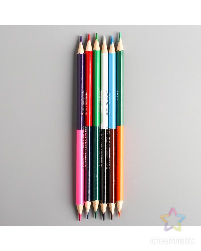 Двухсторонние цветные карандаши 12 цветов, Маша и Медведь, 6 шт. арт. СМЛ-218085-1-СМЛ0004403853 4
