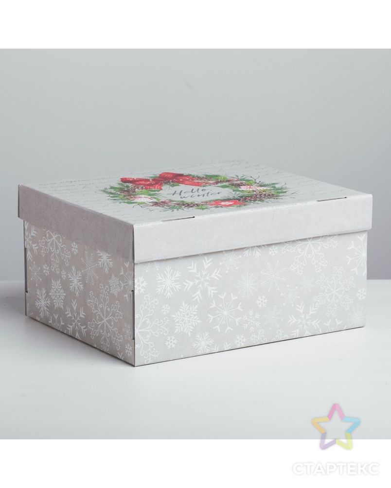 Складная коробка Hello, winter, 30 × 24.5 × 15 см арт. СМЛ-68925-1-СМЛ0004410581 1