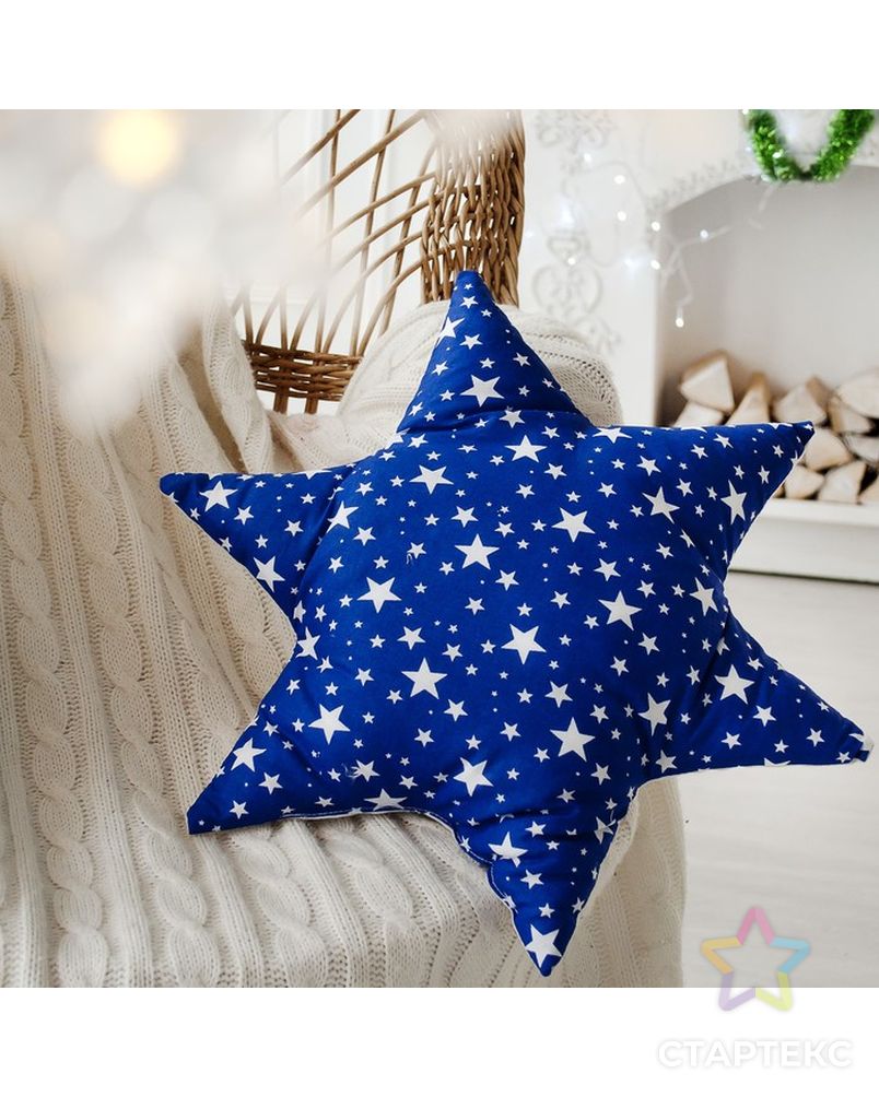 Подушка декоративная звезда «Звездопад» 50х50 см, цвет синий арт. СМЛ-37710-1-СМЛ0004413211 1
