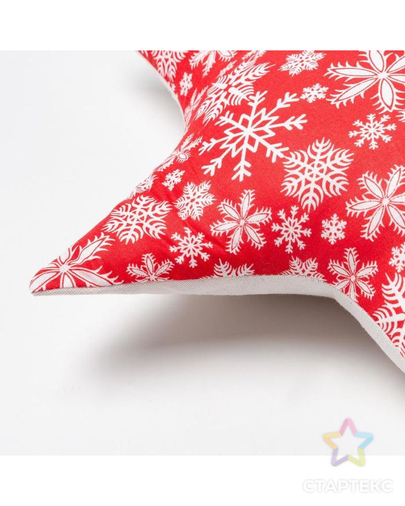 Подушка декоративная звезда «Снежинки» размер 50х50 см, цвет микс арт. СМЛ-37714-1-СМЛ0004413215 6