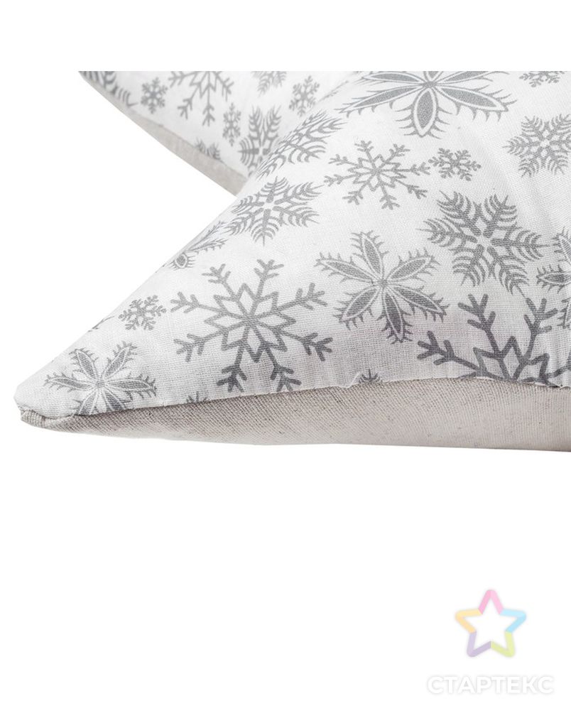 Подушка декоративная звезда «Снежинки» 50х50 см, цвет серый арт. СМЛ-37715-1-СМЛ0004413216 2