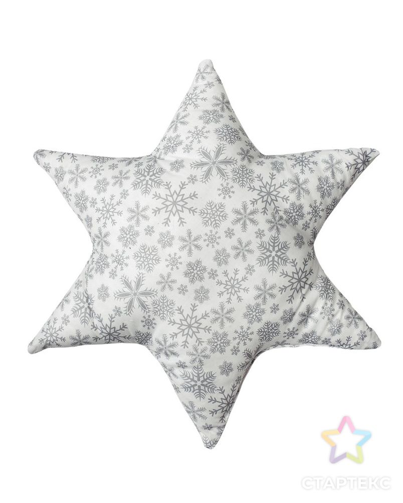 Подушка декоративная звезда «Снежинки» 50х50 см, цвет серый арт. СМЛ-37715-1-СМЛ0004413216 3