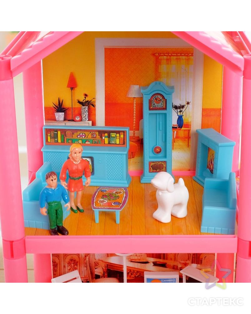 Дом для куклы, двухэтажный, с аксессуарами арт. СМЛ-117766-1-СМЛ0000442534 3