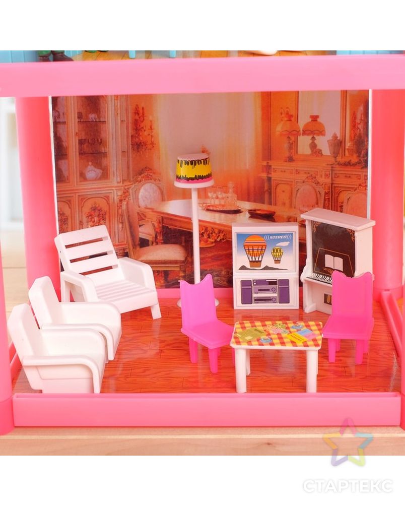 Дом для куклы, двухэтажный, с аксессуарами арт. СМЛ-117766-1-СМЛ0000442534 5