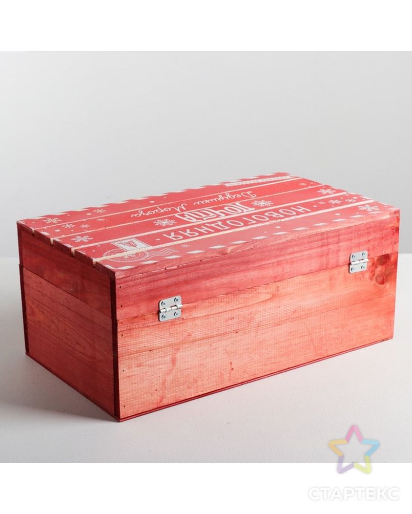 Ящик деревянный «Новогодняя почта», 35 × 20 × 15 см арт. СМЛ-70724-1-СМЛ0004428605 4