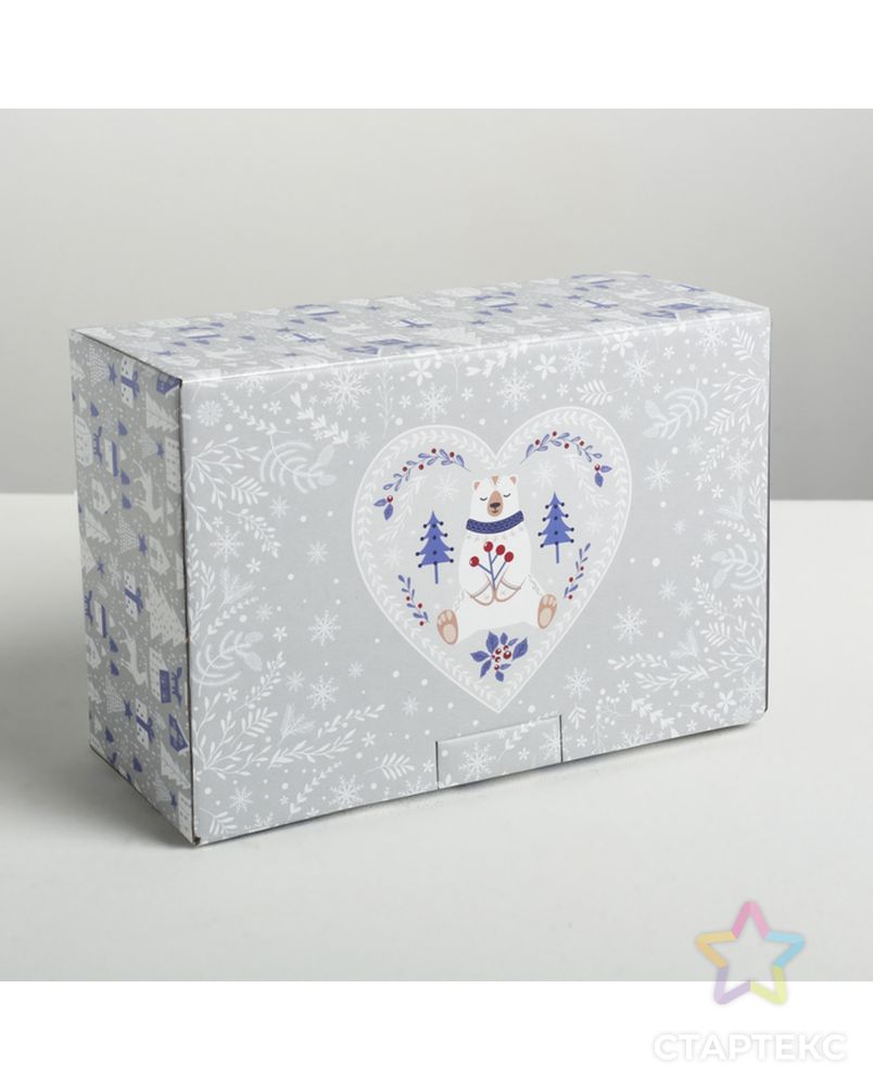 Складная коробка «Новогодняя», 22 × 15 × 10 см арт. СМЛ-98448-1-СМЛ0004429452 1