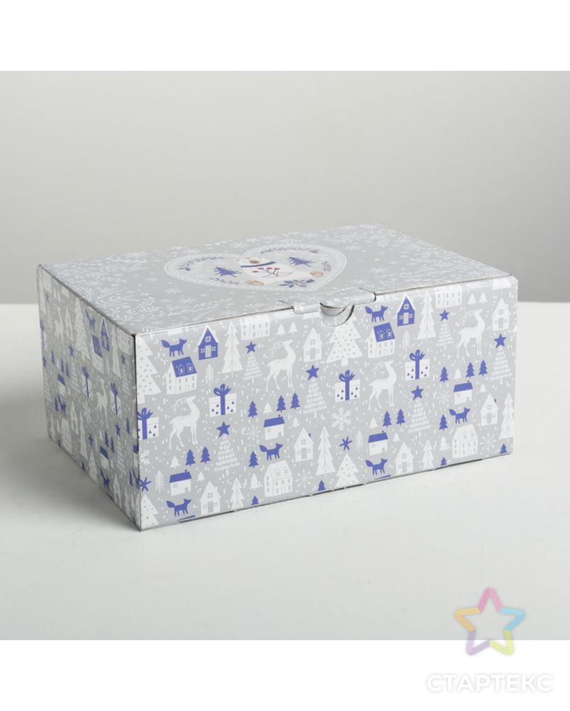 Складная коробка «Новогодняя», 22 × 15 × 10 см арт. СМЛ-98448-1-СМЛ0004429452 2