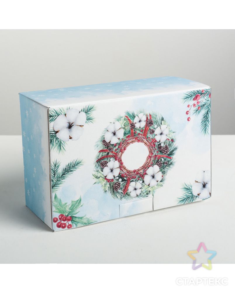 Складная коробка «Снежной зимы», 22 × 15 × 10 см арт. СМЛ-98453-1-СМЛ0004429456 1