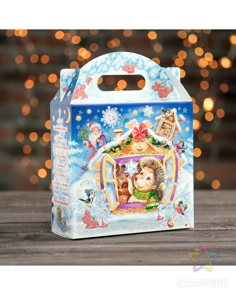 Подарочная коробка «Снежинки-Ежинки», с анимацией и игрой, 23 х 10,5 х 16,5 см арт. СМЛ-69233-1-СМЛ0004431393 2