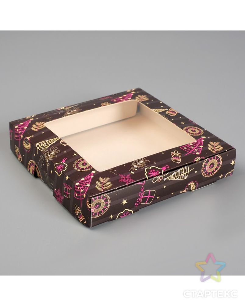 Коробка самосборная бесклеевая, "Подарки", 16 х 16 х 3 см арт. СМЛ-98591-2-СМЛ0004432292 1