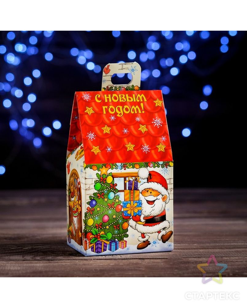 Коробка картонная "Веселый Дед Мороз", 9,1 х 7 х 15,7 см арт. СМЛ-162312-1-СМЛ0004432300 2