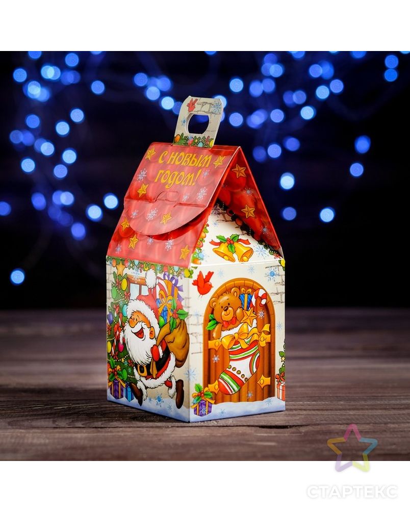 Коробка картонная "Веселый Дед Мороз", 9,1 х 7 х 15,7 см арт. СМЛ-162312-1-СМЛ0004432300 3