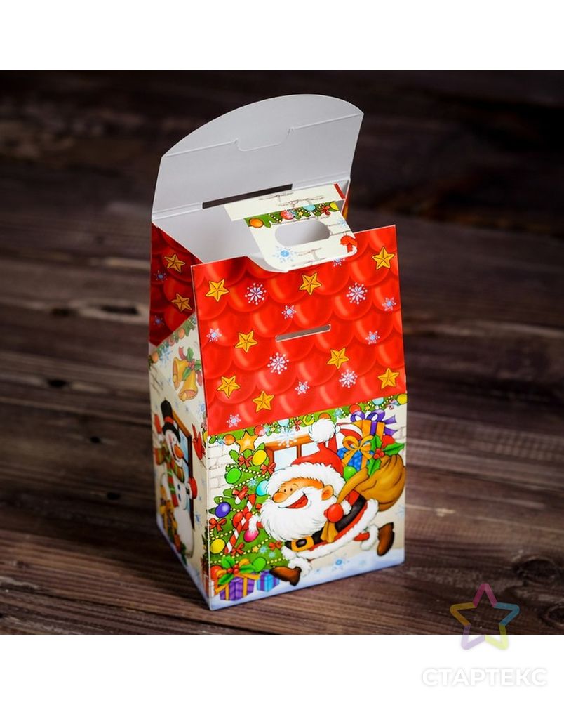 Коробка картонная "Веселый Дед Мороз", 9,1 х 7 х 15,7 см арт. СМЛ-162312-1-СМЛ0004432300 4