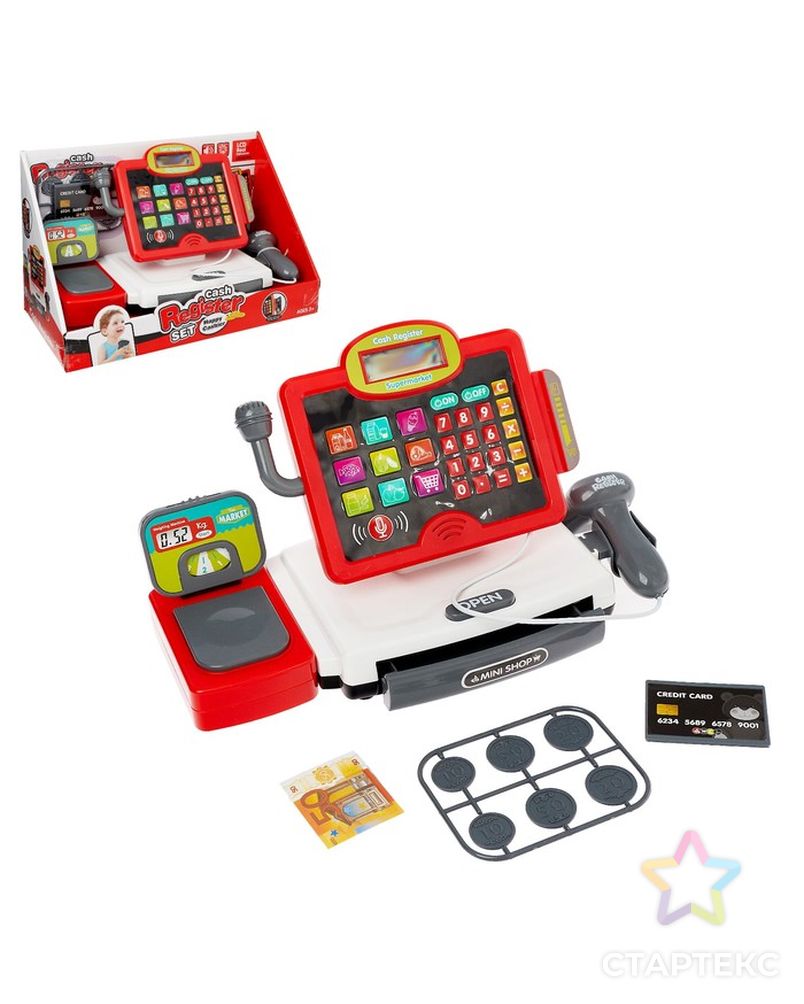 Игровой набор «Касса-калькулятор», с весами и сканером арт. СМЛ-76254-1-СМЛ0004433884