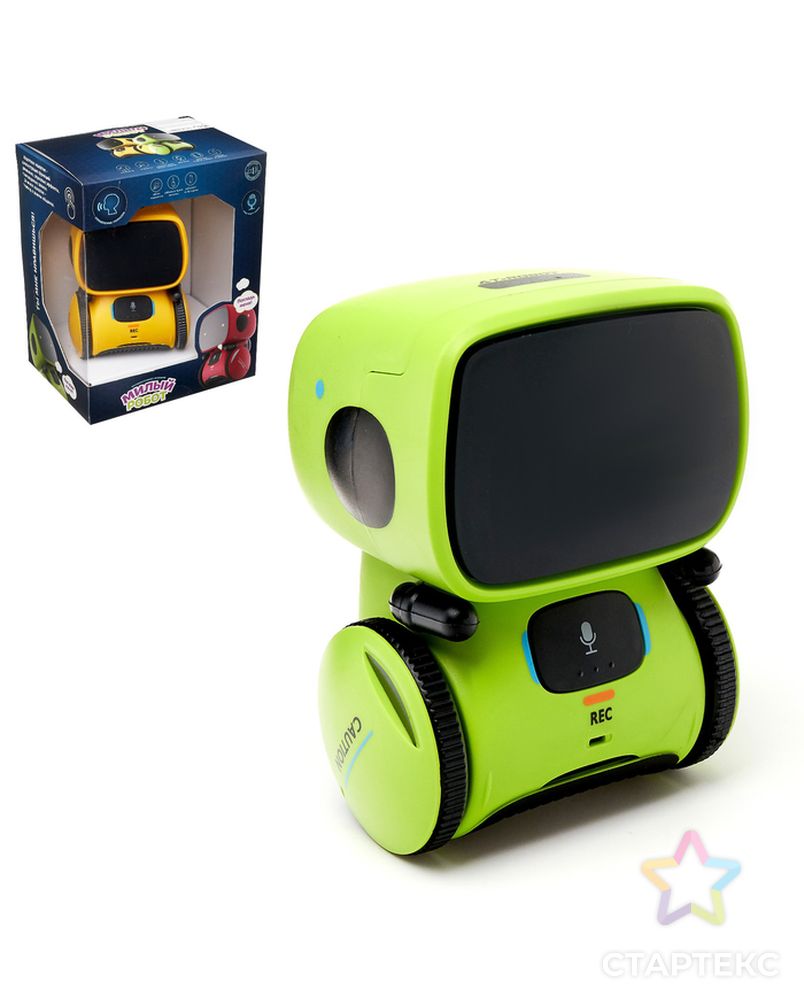Робот интерактивный «Милый робот», световые и звуковые эффекты, цвет зелёный арт. СМЛ-161292-1-СМЛ0004435685 1