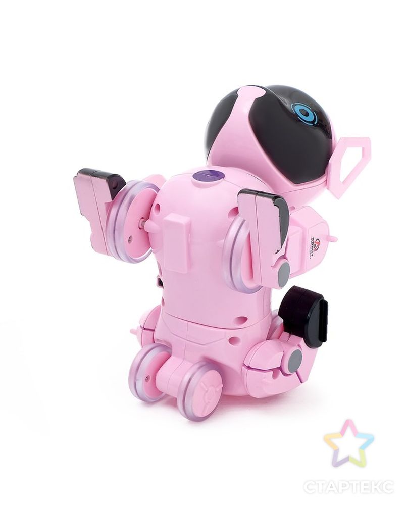 Робот-собака радиоуправляемый «Паппи», световые и звуковые эффекты, работает от аккумулятора, цвет розовый арт. СМЛ-98838-1-СМЛ0004437409 4