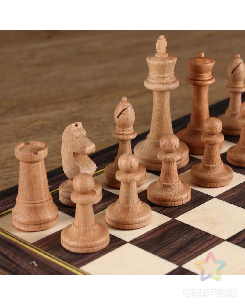 Шахматы "Рапид", (доска 37х37 см, бук, король h=9 см, пешка h=4.4 см) без утяжеления арт. СМЛ-68176-1-СМЛ0004438241 2