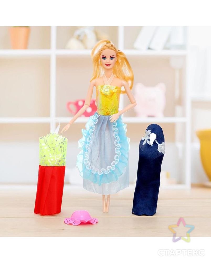 Кукла модель шарнирная «Оля» с набором платьев, с аксессуаром, МИКС арт. СМЛ-73353-1-СМЛ0004438590 6