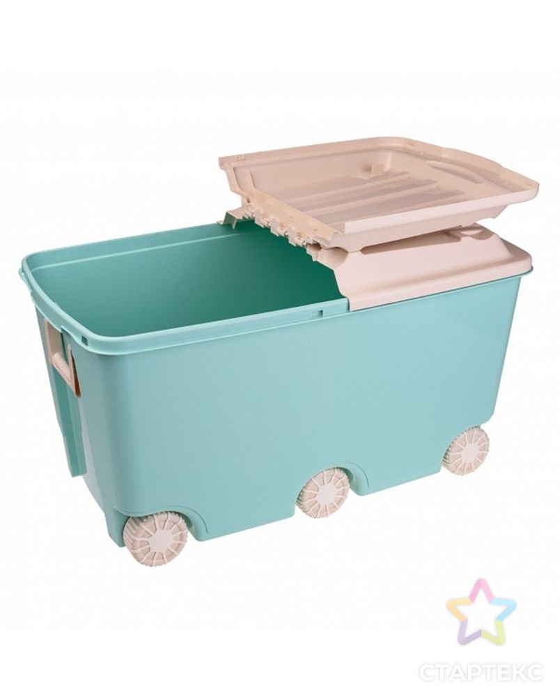Ящик для игрушек на колёсах, цвет зелёный арт. СМЛ-68128-1-СМЛ0004442103 1