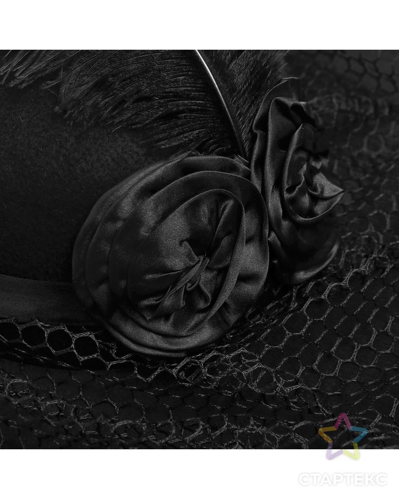Карнавальная шляпа «Вуаль», цвет чёрный арт. СМЛ-100727-1-СМЛ0004449314 2