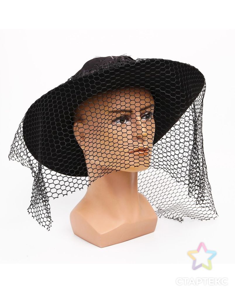 Карнавальная шляпа «Вуаль», цвет чёрный арт. СМЛ-100727-1-СМЛ0004449314 3