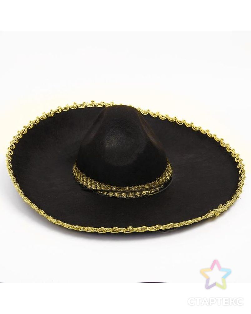 Карнавальная шляпа «Сомбреро», цвет чёрный арт. СМЛ-71829-1-СМЛ0004449316 2