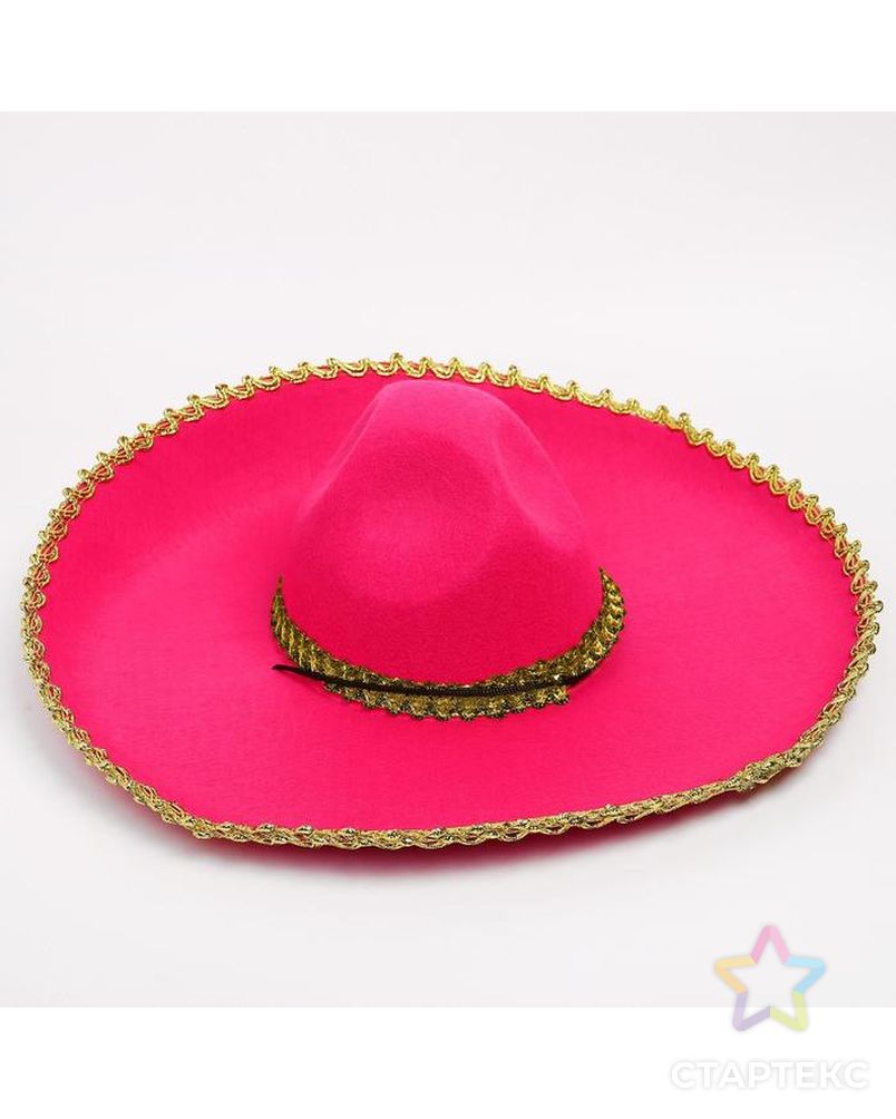 Карнавальная шляпа «Сомбреро», цвет розовый арт. СМЛ-71831-1-СМЛ0004449318 2