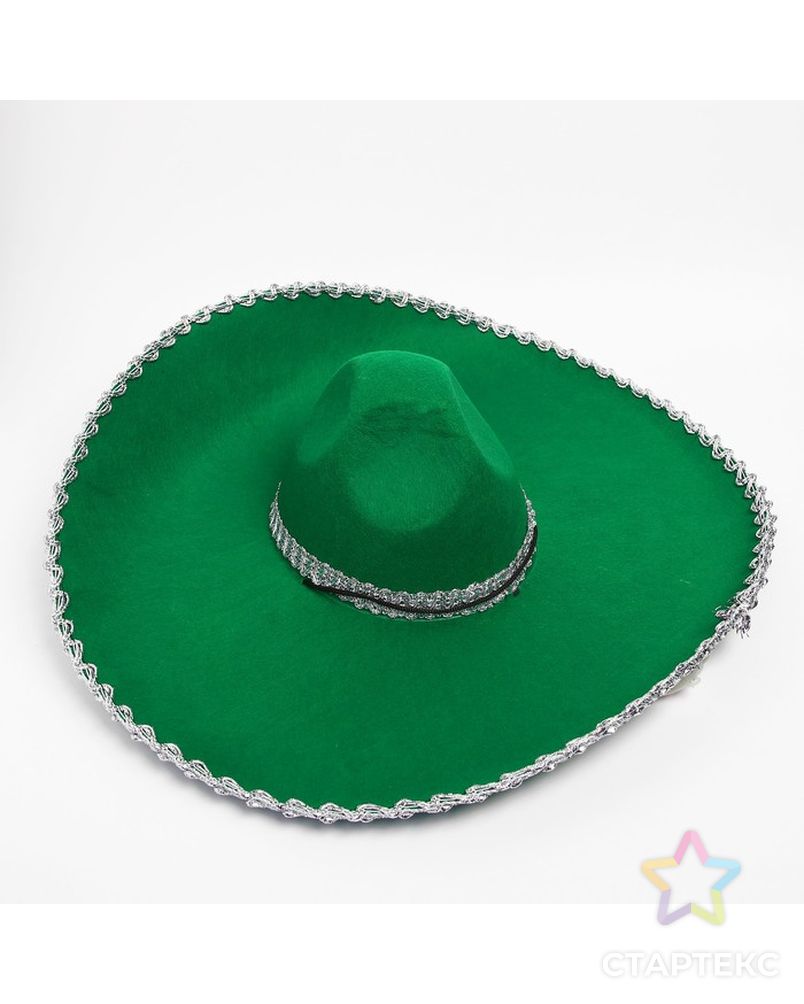 Карнавальная шляпа «Сомбреро», цвет зелёный арт. СМЛ-71833-1-СМЛ0004449320 2
