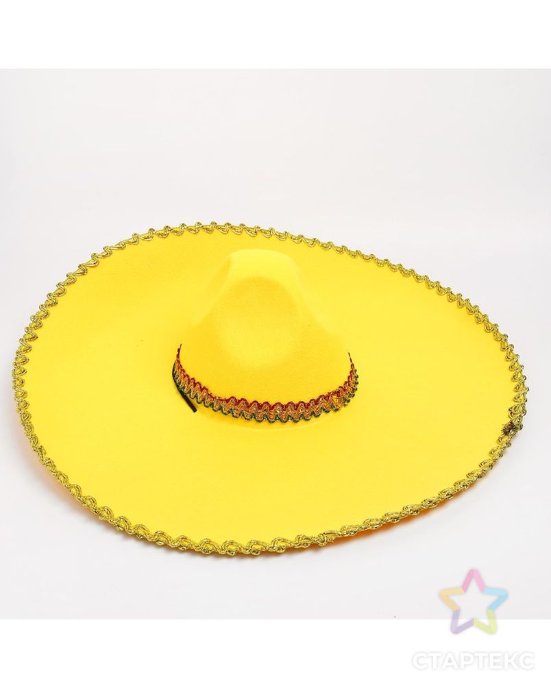 Карнавальная шляпа «Сомбреро», цвет жёлтый арт. СМЛ-71834-1-СМЛ0004449321 2