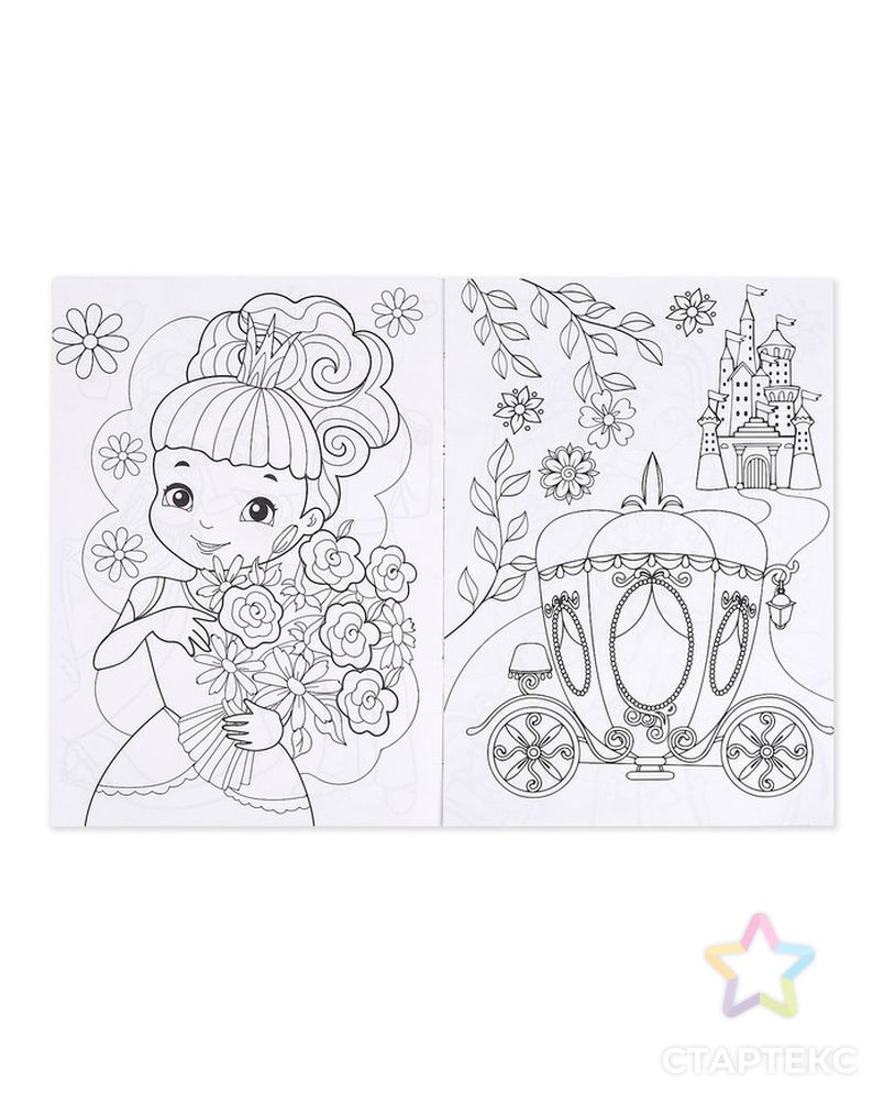 Раскраска для девочек «Принцессы», 16 стр, формат А4 арт. СМЛ-69377-1-СМЛ0004451636 2
