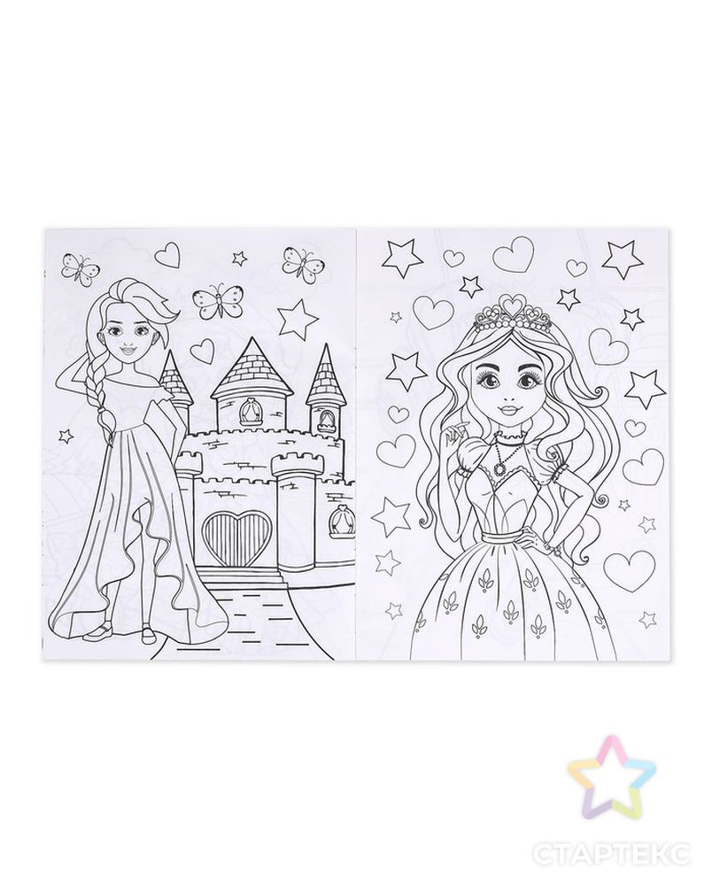 Раскраска для девочек «Принцессы», 16 стр, формат А4 арт. СМЛ-69377-1-СМЛ0004451636 3
