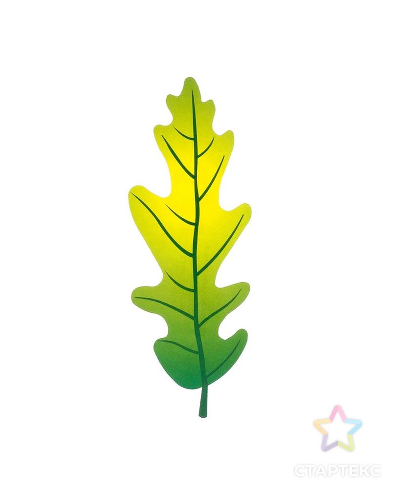 Мини-плакат вырубной "Лист дуба зеленый" 5,1 х 14,4 см арт. СМЛ-153078-1-СМЛ0004453880 1