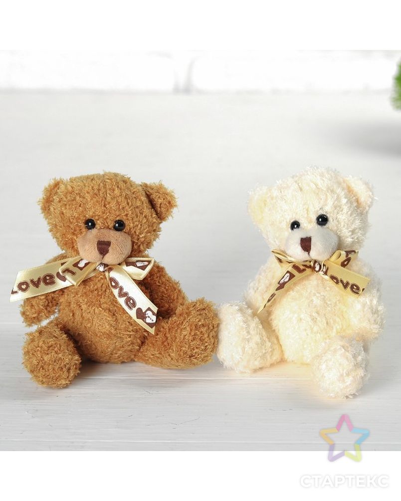 Мягкая игрушка «Медведь с бантом», цвет МИКС арт. СМЛ-74895-1-СМЛ0004462338 3