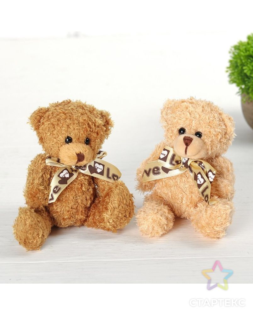Мягкая игрушка «Медведь с бантиком», цвета МИКС арт. СМЛ-74897-1-СМЛ0004462340 3