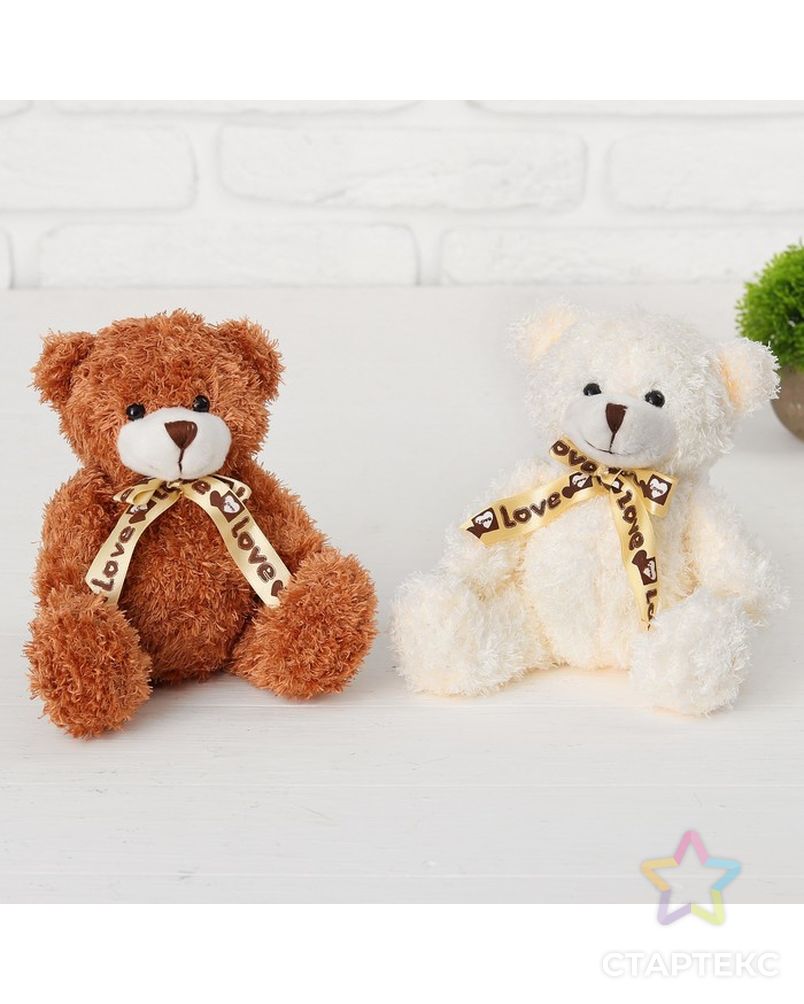 Мягкая игрушка «Медведь с бантом», 20 см, цвет МИКС арт. СМЛ-74901-1-СМЛ0004462348 3