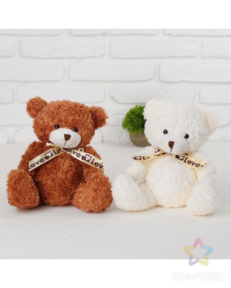 Мягкая игрушка «Медведь с бантиком», 22 см, цвета МИКС арт. СМЛ-74902-1-СМЛ0004462349 3