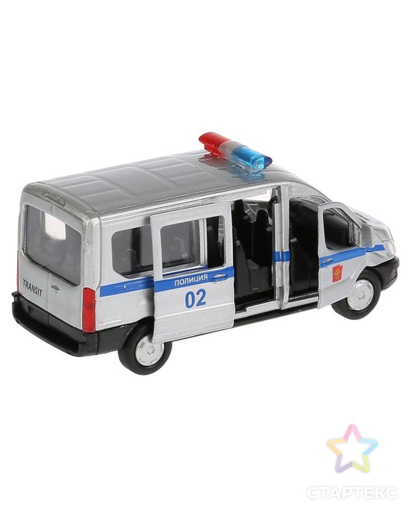 Машина «Полиция Ford Transit», 12 см, инерционная, открывающиеся двери, металлическая арт. СМЛ-68618-1-СМЛ0004467929 3