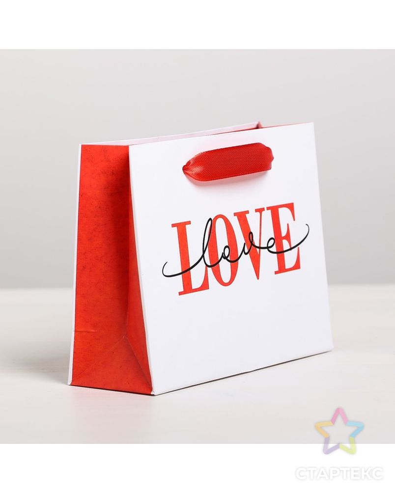 Пакет подарочный ламинированный горизонтальный LOVE, MS 23  x 18 × 8 см арт. СМЛ-99959-2-СМЛ0004479150 2