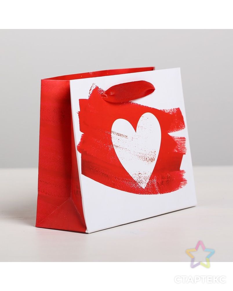 Пакет подарочный ламинированный горизонтальный Love, S 15 x 12 × 5,5 см арт. СМЛ-136382-1-СМЛ0004479151 2