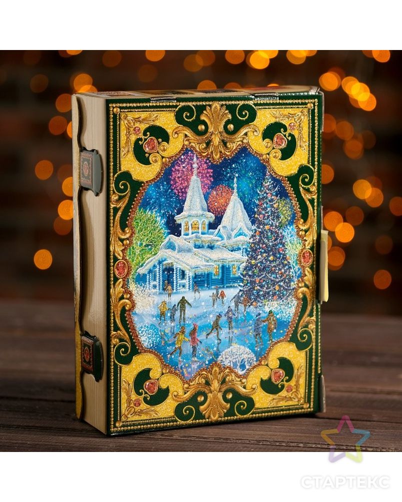 Подарочная коробка "Резиденция Деда Мороза", с анимацией, 19 x 7 x 25 см арт. СМЛ-70386-1-СМЛ0004486807 2