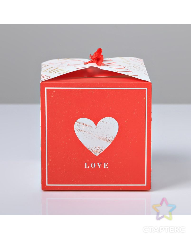 Коробка складная «Люблю», 18 × 18 × 18 см арт. СМЛ-99036-2-СМЛ0004512877